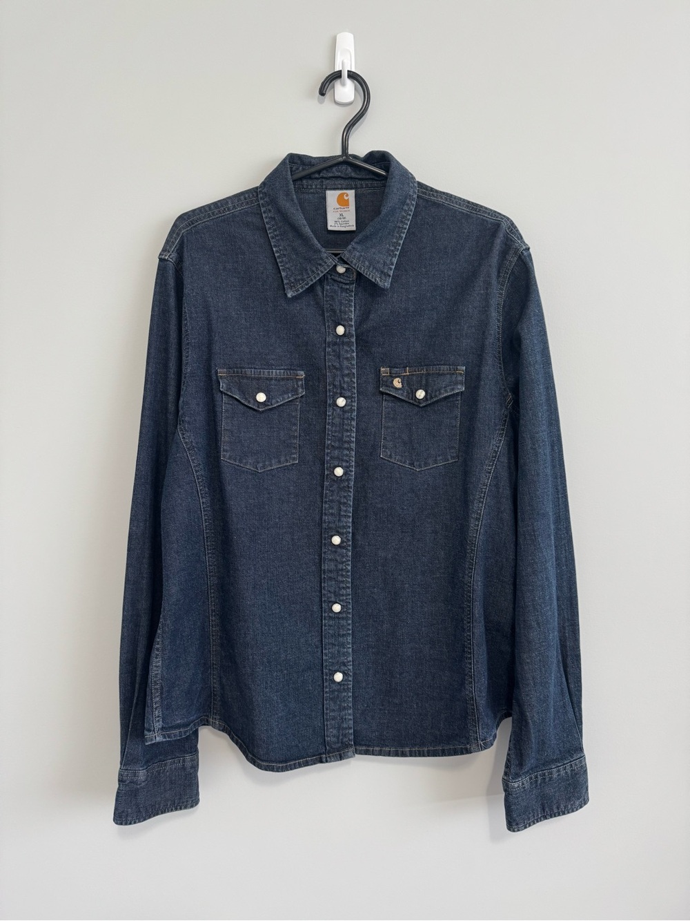 Carhartt Women's Midnight Denim Pearl Snap Front Western Work Shirt - Size XL